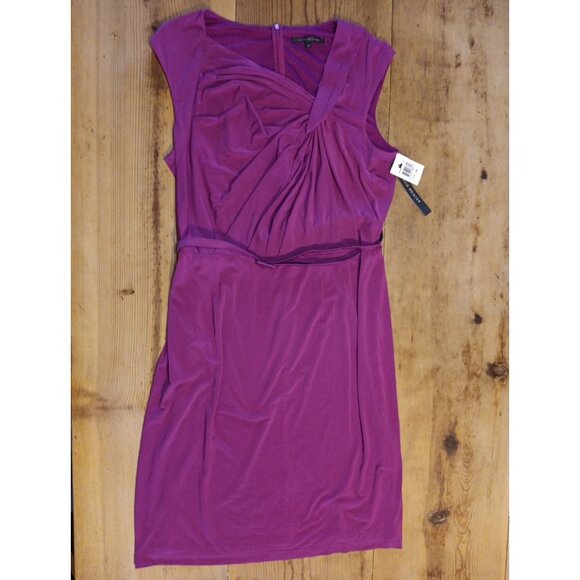 David Meister Dresses & Skirts - David Meister Party Dress Women 14 Cap Sleeve Gathered Belted Raspberry Pink NWT